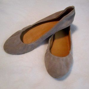J.Crew Anya Gray Suede Flats 9M  EUC